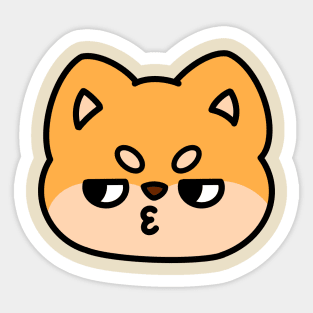 Side-eye Shiba Face Sticker